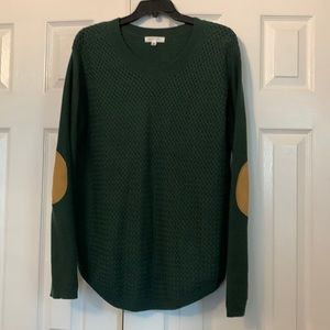 Hunter Green Sweater with Sueded Elbow Patches